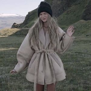 NAxKD x Hanna Schoenberg exclusive sterling wrap coat